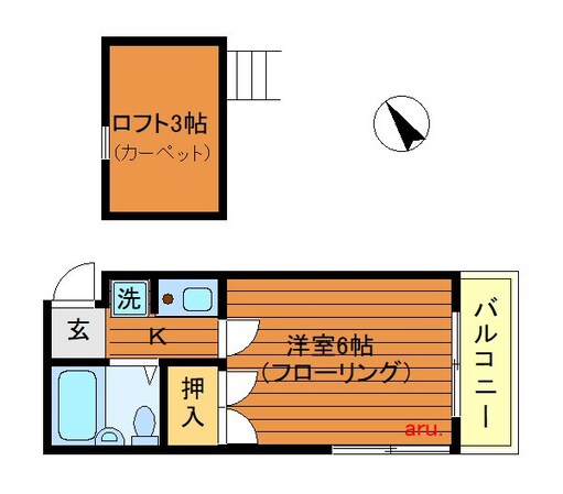 三鷹台駅 徒歩3分 2階の物件間取画像